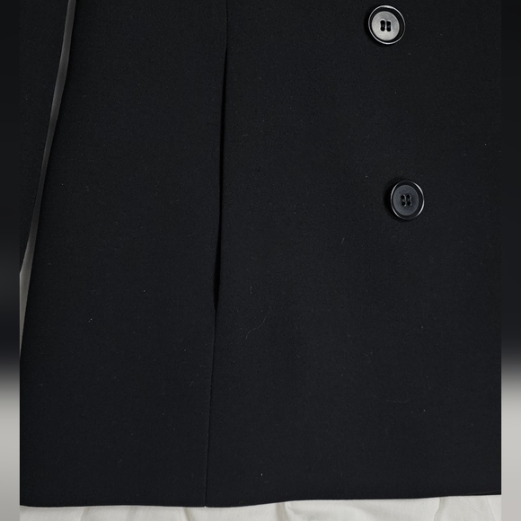 Max Mara Double Breasted  Black Blazer Jacket Wool Blend Size 12 Made In Italy - Picture 9 of 13